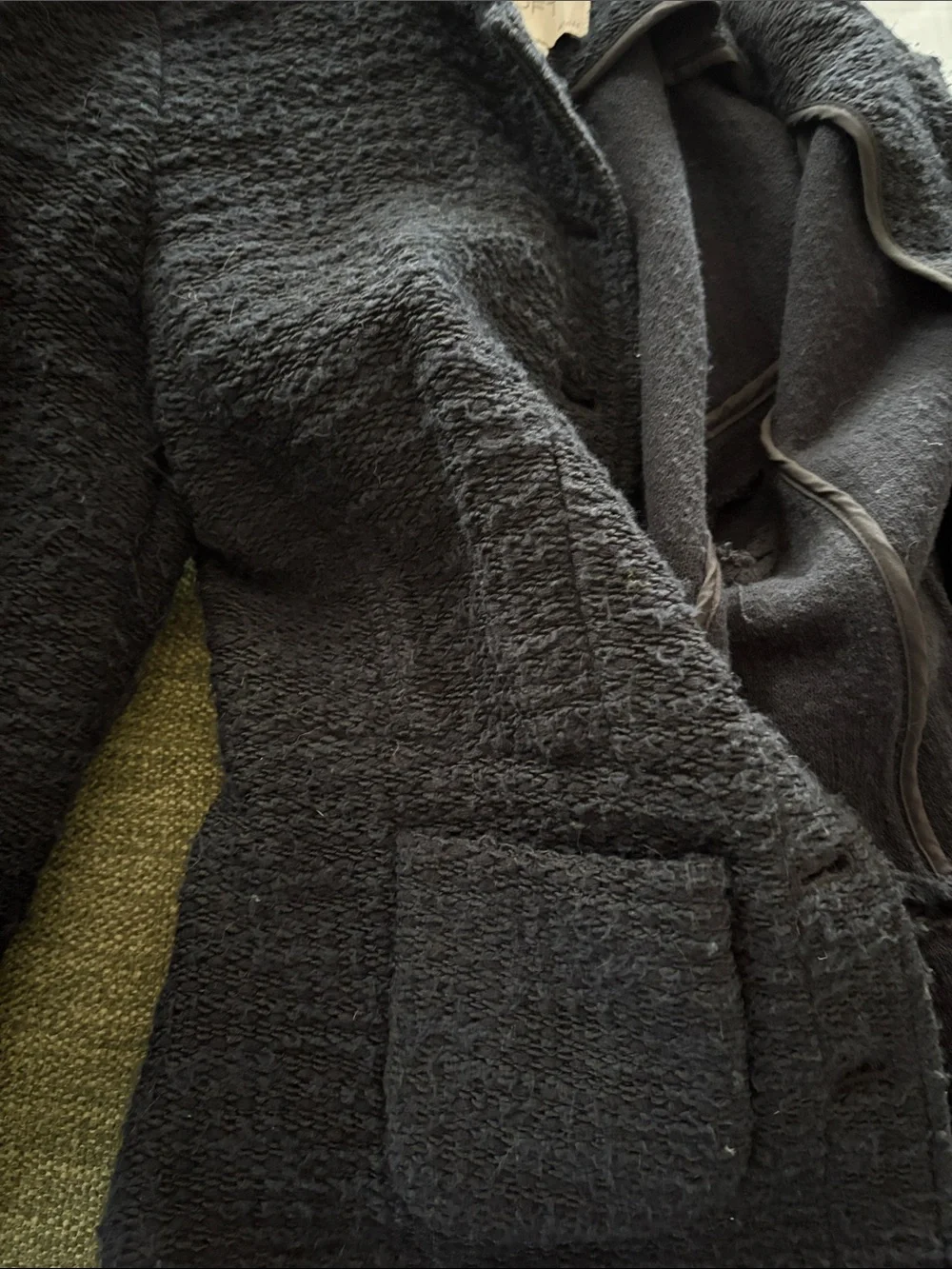 LOFT Black Textured Coat